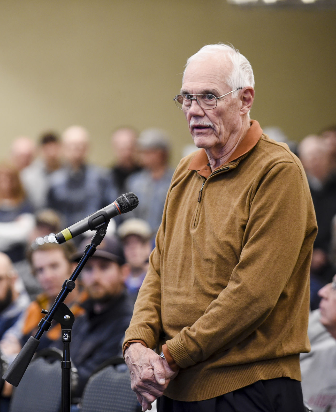 Pat Kiem voices his support for the Black Butte Copper Mine during Monday's meeting.
